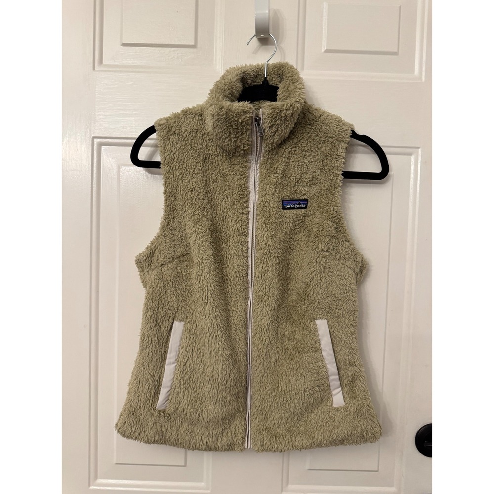 Patagonia Los Gatos Fleece Vest S El Cap Khaki 25216 Tan Full Zip Fuzzy Womens